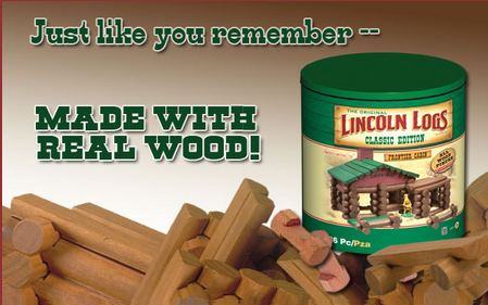 Lincoln Logs real wood logs