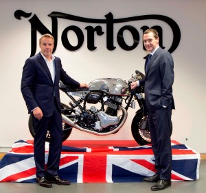 Chancellor George Osborne, right, with Norton chief Stuart Garner.