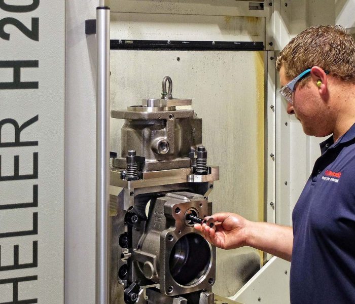 Doubling pump component production