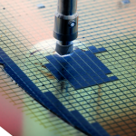 silicon wafer in die attach machine in semiconductor manufacturing