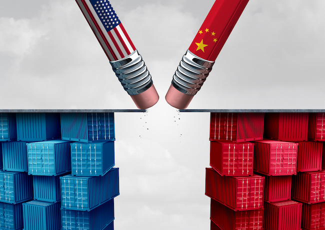 drawing represents worsening trade relations between China and U.S.