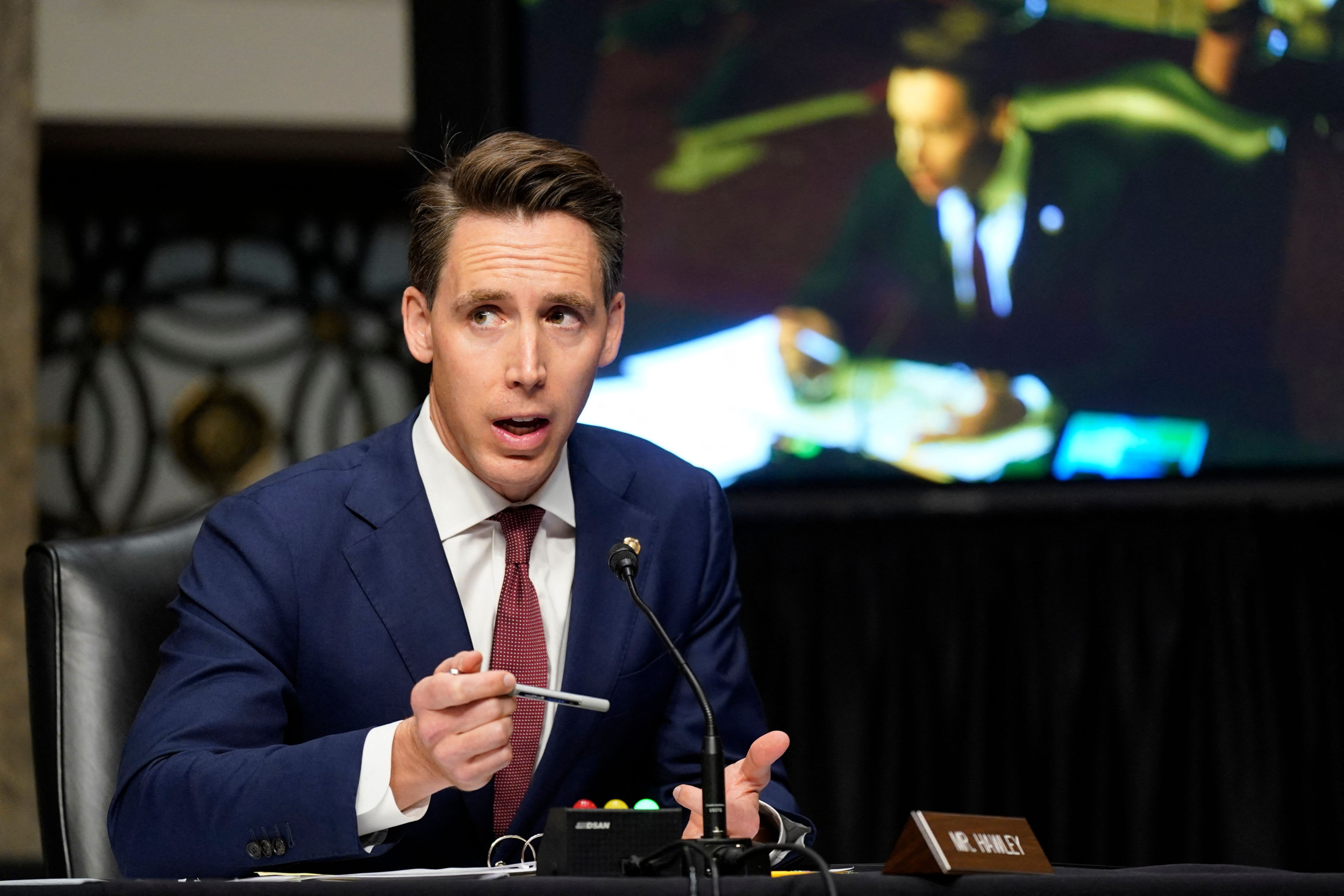 Sen. Hawley speaks during a hearing