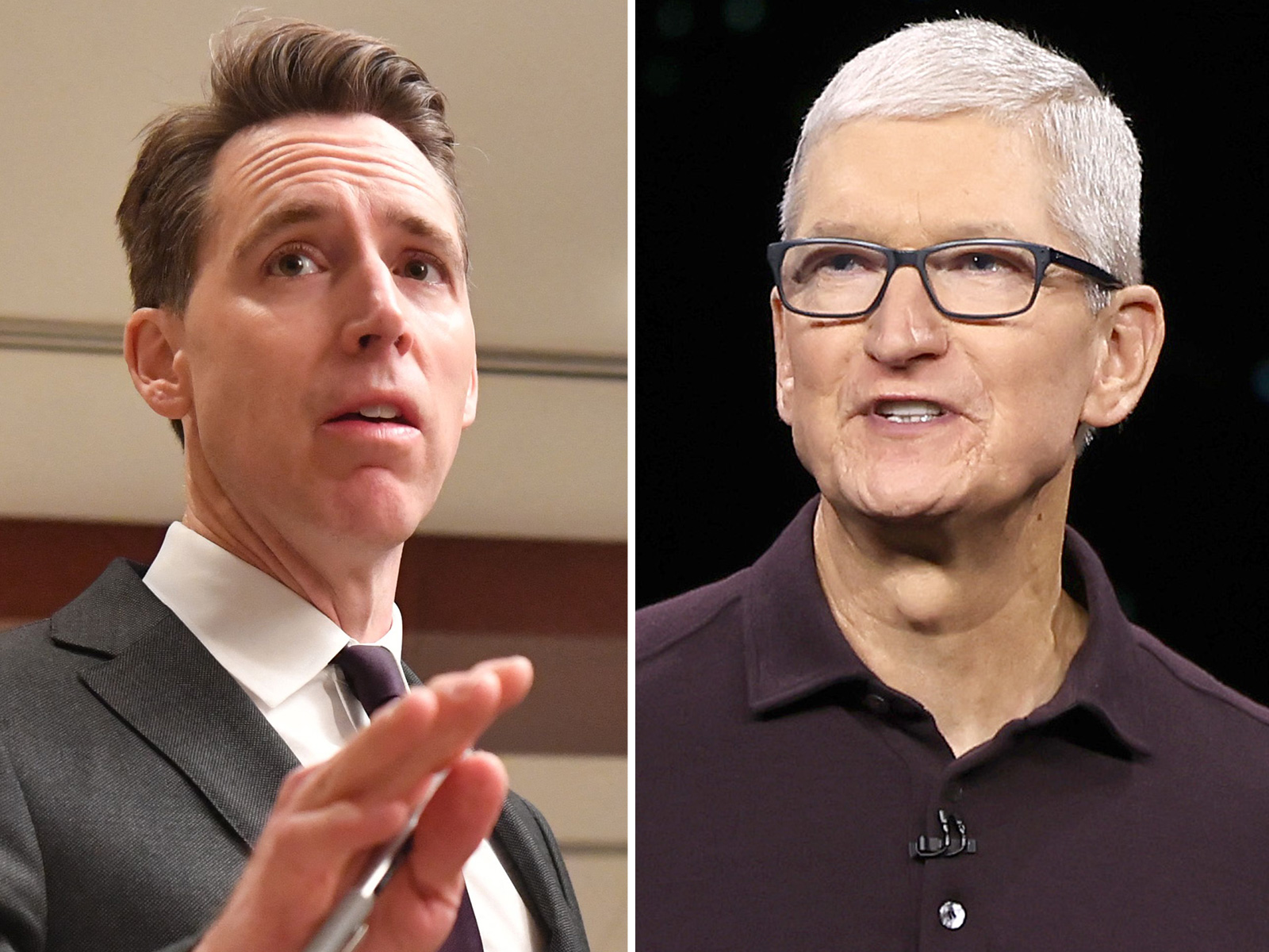 Comp Image, Josh Hawley and Tim Cook